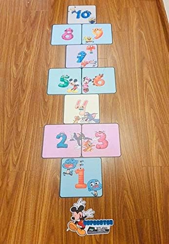 Classroom Decor Sensory Path Decals for Floor & Wall - Funny Number Hopscotch Floor Stickers for Boosting Gross Motor Skills