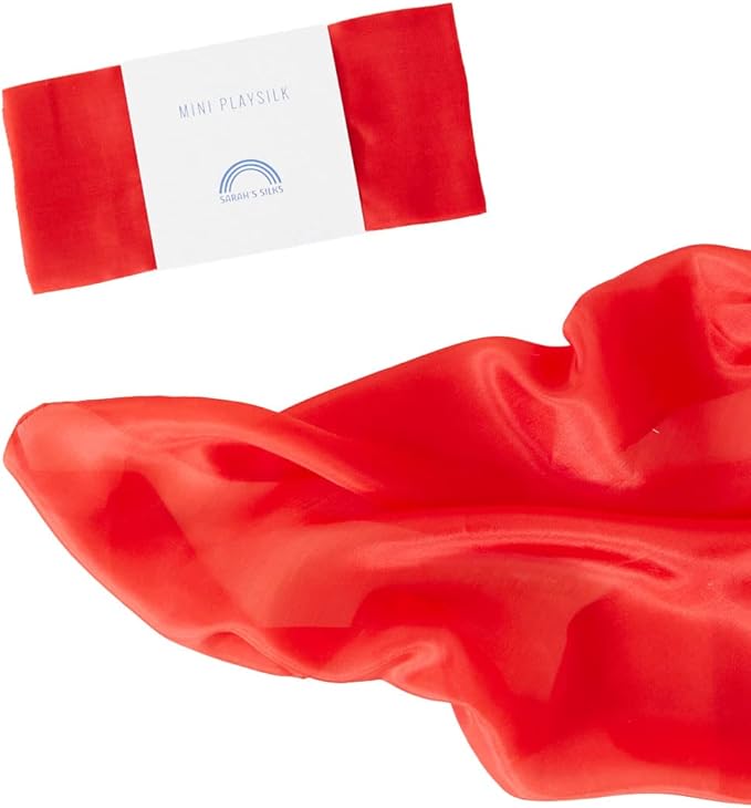 Sarah's Silks Mini Playsilks | Solid Colors | Creative Waldorf Toys for Education and Open-Ended Play (Red)