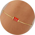 Birthstone Gold Bracelets for Women Girls Non Tarnish - Trendy Dainty 14K Gold Plated Bracelet Friendship CZ Bracelets Anniversary Birthday Gifts for Mom Girlfriend