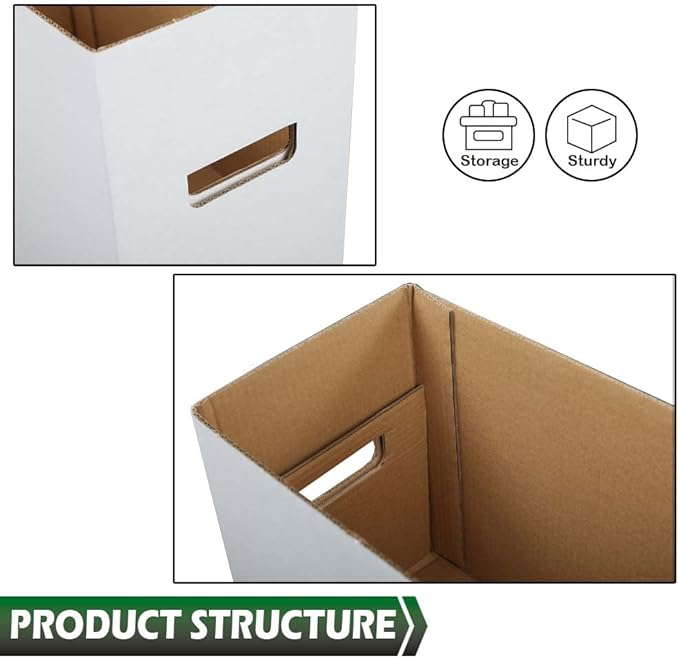 GRAND ORANGE 3 Pack Comic Book Storage Box - Holds 150-175 Comics, Collapsible, Stackable, Moistureproof, Archival Cardboard Short Box