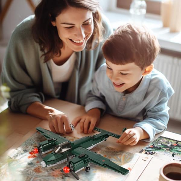 TU-2 Bomber Aircraft Building Set - Compatible with LEG0 Military, ww2 Airplanes Model, Gift for Boys Age 6 7 8 9 10 11 12 and WW2 Military SetCollectors & Enthusiasts