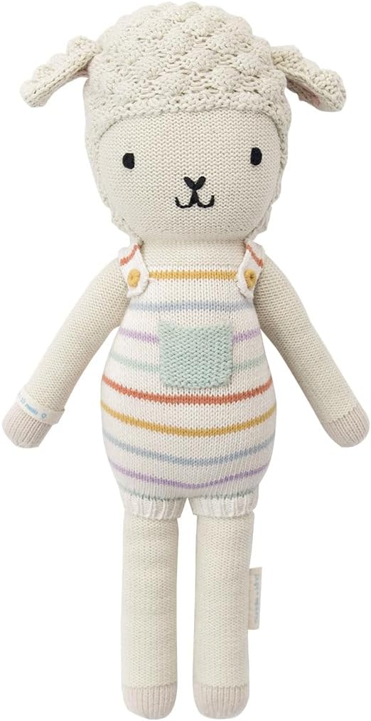 cuddle + kind Avery The Lamb Regular 20" Hand-Knit Doll – 1 Doll = 10 Meals, Fair Trade, Heirloom Quality, Handcrafted in Peru, 100% Cotton Yarn