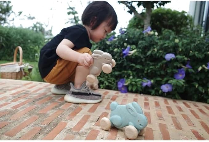 PlanToys Push Along Bunny - Grey