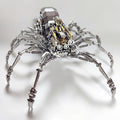 Metalkitor 3D Metal Puzzles for Adults, Spider Model Kit with Colorful Light - Steampunk DIY Ornament - Assembly Crafts Brain Teaser - Perfect Room Decor and Gift Choice (250 PCS)