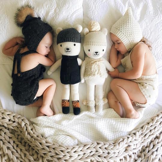 cuddle + kind Stella The Polar Bear Little 13" Hand-Knit Doll – 1 Doll = 10 Meals, Fair Trade, Heirloom Quality, Handcrafted in Peru, 100% Cotton Yarn