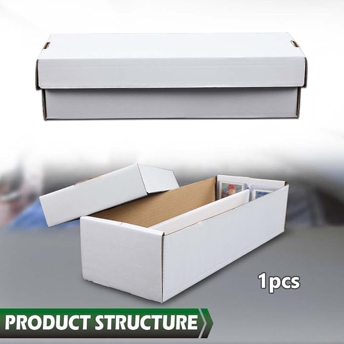 GRAND ORANGE White Transaction Card Storage Box (1,600 CT) Corrugated Board Two Dividers Model Holds Over 300 3x4 Toploads Trading Card