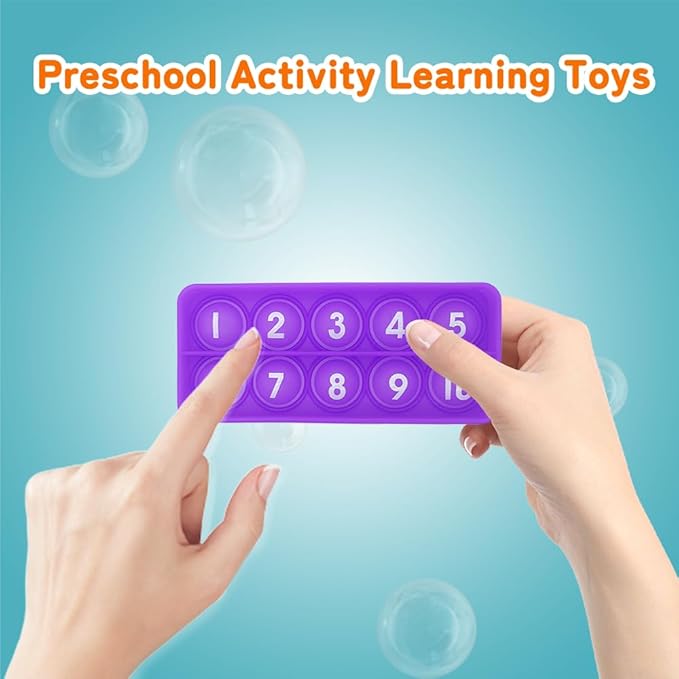 12Pcs Ten Frame Popper, Math Fidget Sensory Counting Toys, Educational Toy for Kids Classroom Group Learning Activities