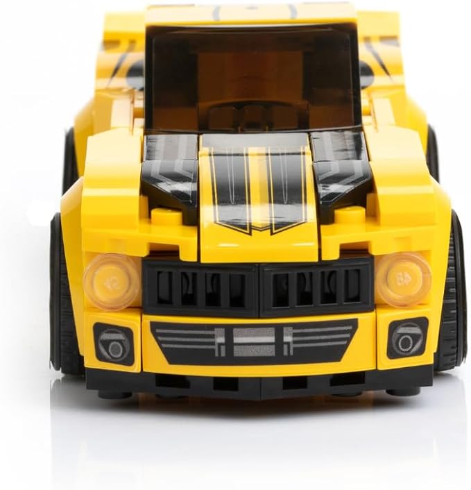 Block Builder Racing Car Building Block Set. Racing Car Building Blocks for Kids and Adults (Yellow)