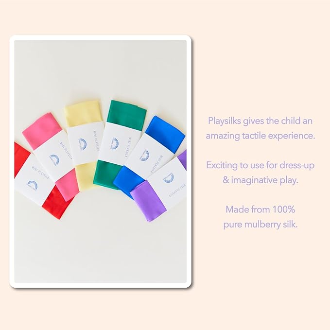 Sarah's Silks Mini Playsilks | Solid Colors | Creative Waldorf Toys for Education and Open-Ended Play (Set of 6 Primary)