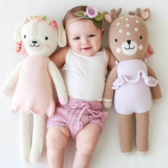 cuddle + kind Charlotte The Dog Regular 20" Hand-Knit Doll – 1 Doll = 10 Meals, Fair Trade, Heirloom Quality, Handcrafted in Peru, 100% Cotton Yarn