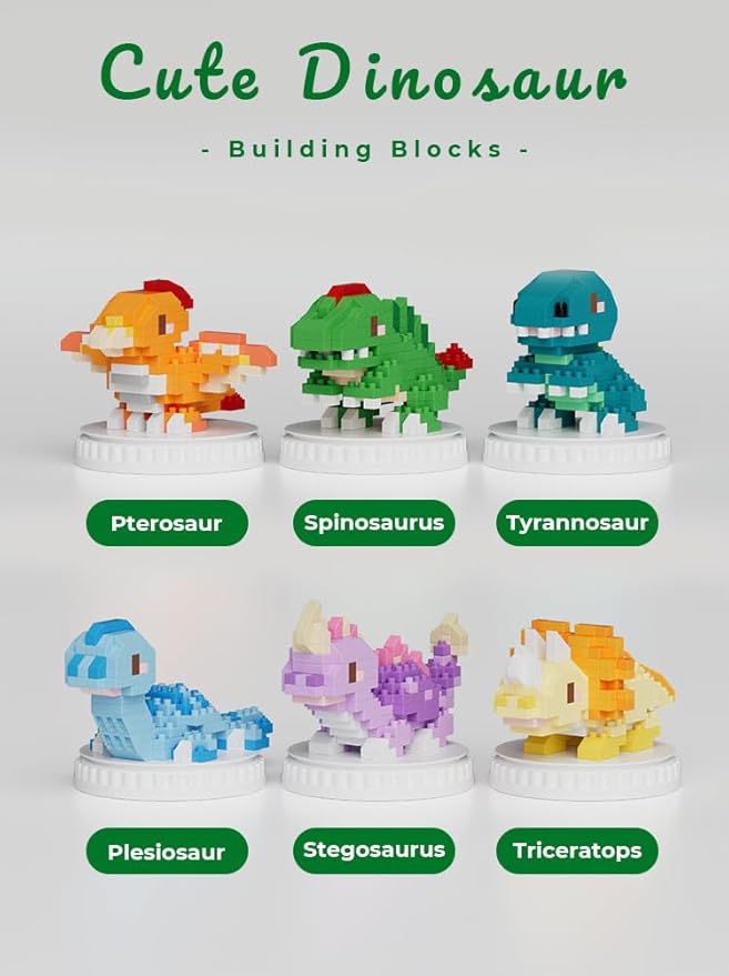 Stegosaurus Cute Dinosaur Animals Creature Building Toy Blocks Ancient Creatures Life Mini Bricks Micro Building Toys