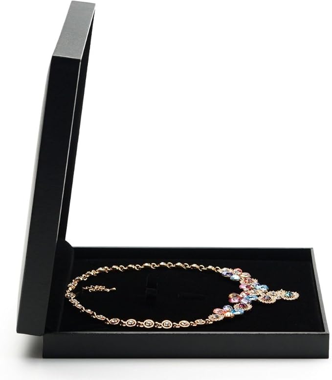 Oirlv Black Jewelry Set Box,Ring/Earrings/Big necklace Gift Case