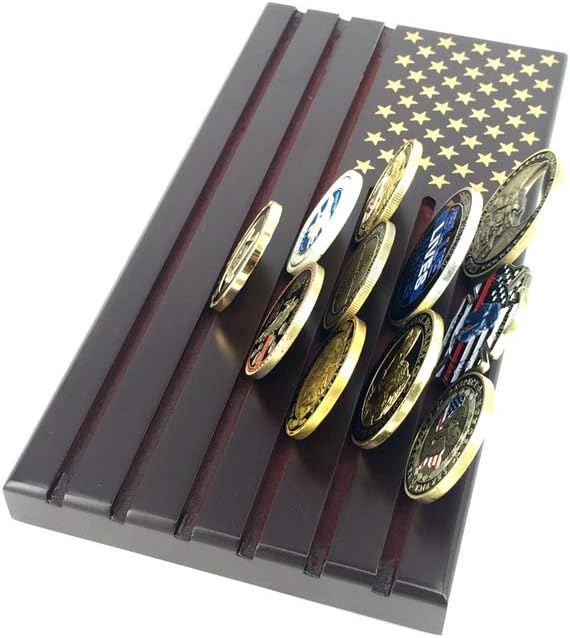 American Flag 6 Row Challenge Coin Holder Military Coin Display Stand