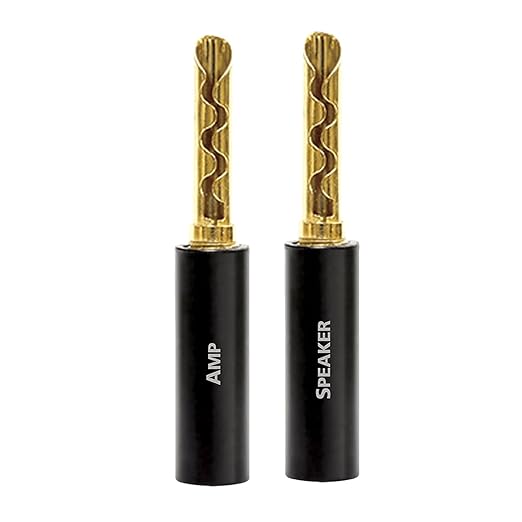 AudioQuest SureGrip® 100 Banana Speaker Connectors - Fits up to 9 AWG Speaker Cables - Gold - Set of 8