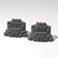 Classic Building Rock Bulk, Rockery Panel 8x8x6 Medium Symmetric 20 Piece, Compatible with Lego Parts and Pieces: (Color:Dark Gray)