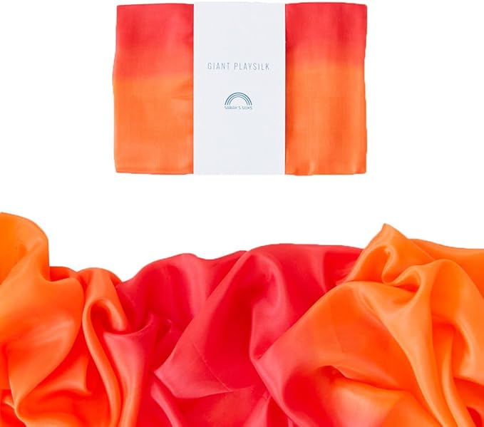 Sarah's Silks Giant Playsilk | 100% Silk Toy for Toddlers | Bright Colored Large Scarves for Fort Building and Pretend Play - Fire