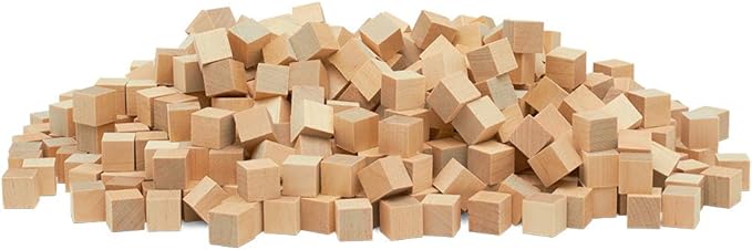 Wooden Blocks, 1/2 Inch Unfinished Wood Blocks for Crafts, Pack of 1000 Wooden Cubes, Plain Wooden Blocks for Baby Shower, Small Blank Wooden Blocks, STEM, Building, Birch Wood Cubes for Crafts