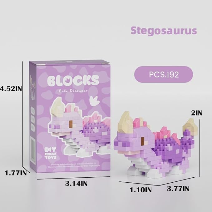 Stegosaurus Cute Dinosaur Animals Creature Building Toy Blocks Ancient Creatures Life Mini Bricks Micro Building Toys