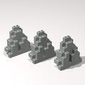 Classic Building Rock Bulk, Rockery Panel 3x8x7 Medium Symmetric 20 Piece, Compatible with Lego Parts and Pieces: (Color:Light Gray)