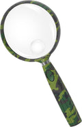 Feosky Handheld Reading Magnifier, 10X 30X Magnifier, 75mm Shatterproof Lens, Non-Slip Handle for Adults Close Work, Seniors Reading and Kids Nature Exploration, Hobby Observation(Camouflage Pattern)