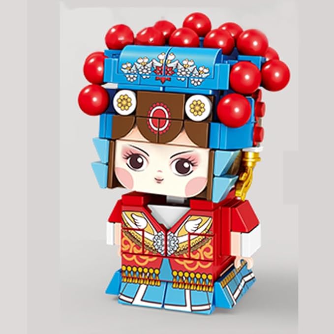 Chinese Style Fashion Building Block Set Chinese Traditional Elements Home furnishings Children's Educational Toys Gifts Suitable for Children Over 6 Years Old Boys and Girls (Dan Roles)