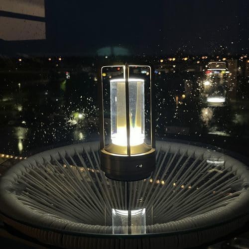 Klarako Crystal Lantern Lamp – Modern Cordless Rechargeable Bedside & Outdoor Light, Portable Wireless Lamp – Dimmable Touch Control – Luxury Living Room & Hotel-Style Lighting (Silver, 20-Pack)