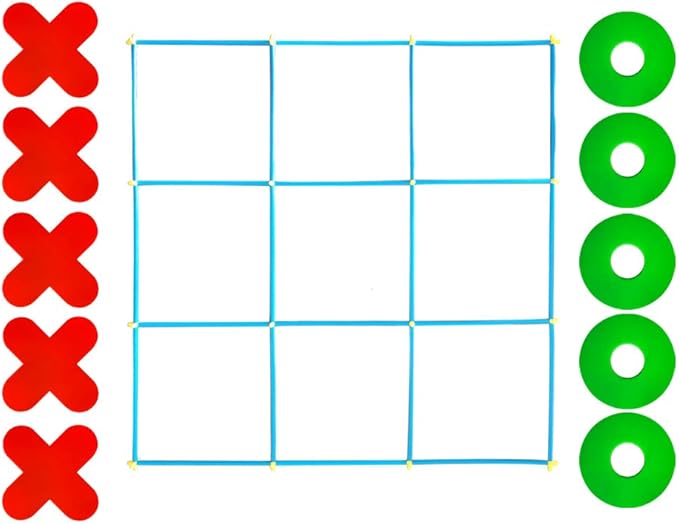 RAINBOW TOYFROG Jumbo Tic Tac Toe Set, Large Indoor/Outdoor Games, Backyard Fun for Kids & Adults, Party Play with Carry Bag