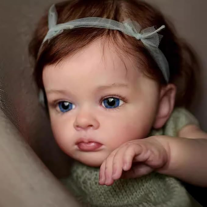 Reborn Baby Dolls Boy - 22'' Realistic Newborn Baby Doll with Blue Feeding Set & Birth Certificate - Lifelike Weighted Body for Role Play, Gift for Kids