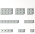 100 Pieces Classic Building Plate Assortment Pack, 8 Sizes Small Baseplates Multipacks, Compatible with Lego Parts and Pieces, Small Plate for Building(Color:Light Gray)