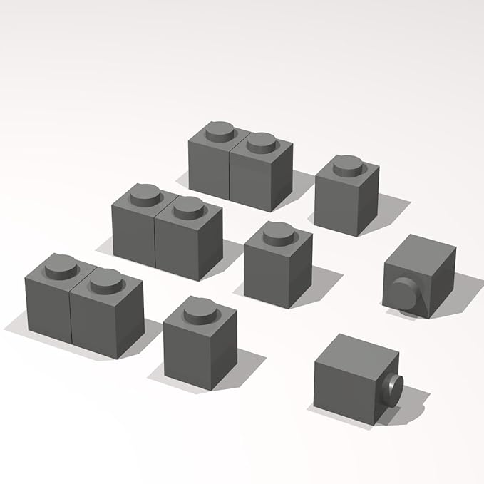 Classic Building Brick Bulk, 1x1 120 Piece, Compatible with Lego Parts and Pieces: (Color:Dark Gray)