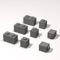 Classic Building Brick Bulk, 1x1 120 Piece, Compatible with Lego Parts and Pieces: (Color:Dark Gray)