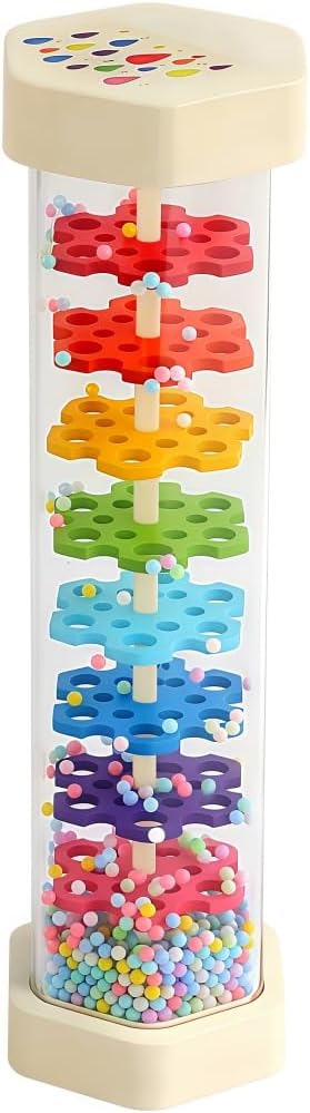 8.8" Rain Sticks for Kids,Wooden Rainmaker Montessori Toys for Baby 6-12 Months,Musical Toys Rattle Sensory Development, Rain Maker Toy Gifts for 6 7 8 9 12 Month Old Newborn Boys Girls Toddlers