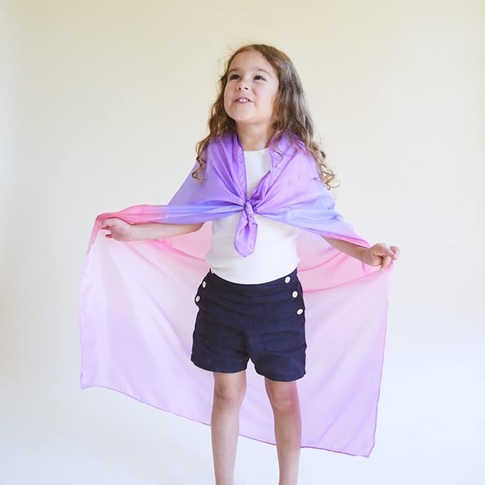 Sarah's Silks Enchanted Playsilk, 100% Silk Scarves for Kids and Toddlers, Sensory Toys | Bright Square Scarves, Montessori Waldorf Toys for Imaginative and Pretend Play - Blossom