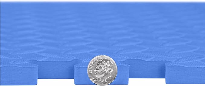 IncStores 1/2 Inch Thick Diamond Soft Foam Flooring Tiles | High-Density Interlocking Foam Tiles for Rugged Style in Your Home Gym, Playroom, and More | Blue, 6 Tiles