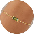 Birthstone Gold Bracelets for Women Girls Non Tarnish - Trendy Dainty 14K Gold Plated Bracelet Friendship CZ Bracelets Anniversary Birthday Gifts for Mom Girlfriend
