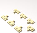 Classic Building Hinge Plate Bulk, 1x2 Locking with 1 Finger on Side with Groove 100 Piece, Compatible with Lego Parts and Pieces: (Color:Tan)