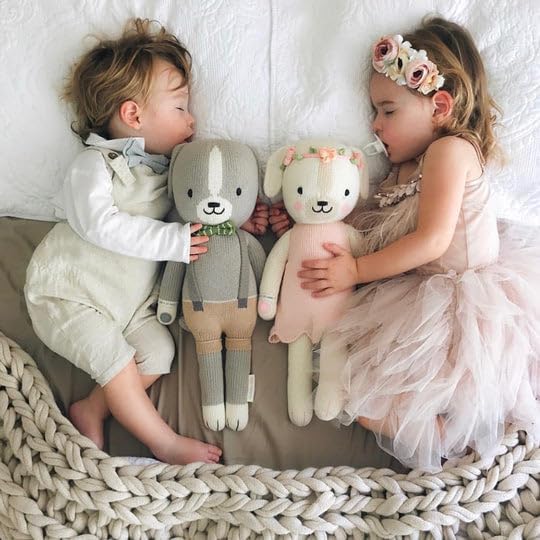 cuddle + kind Noah The Dog Reguar 20" Hand-Knit Doll – 1 Doll = 10 Meals, Fair Trade, Heirloom Quality, Handcrafted in Peru, 100% Cotton Yarn