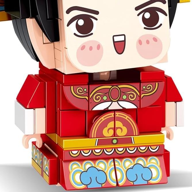 Chinese Style Fashion Building Block Set Chinese Traditional Elements Home furnishings Children's Educational Toys Gifts Suitable for Children Over 6 Years Old Boys and Girls (Sheng Roles)