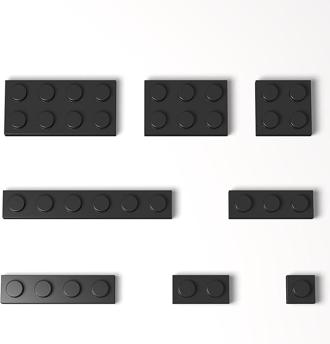 100 Pieces Classic Building Plate Assortment Pack, 8 Sizes Small Baseplates Multipacks, Compatible with Lego Parts and Pieces, Small Plate for Building(Color:Black)