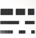 100 Pieces Classic Building Plate Assortment Pack, 8 Sizes Small Baseplates Multipacks, Compatible with Lego Parts and Pieces, Small Plate for Building(Color:Black)