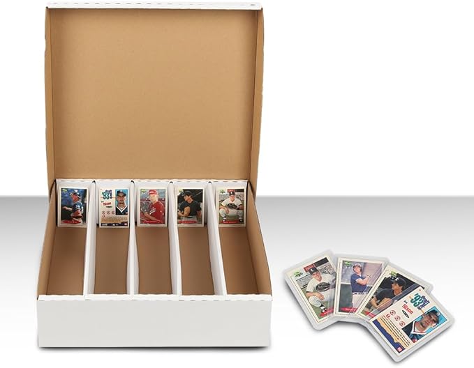 GRAND ORANGE 5000 Count Card Storage Box Full Lid Trading and Gaming Card Storage Box Sports Card Storage Boxe for Pokemon MTG Card Holders Collector Box Card Box Organizer
