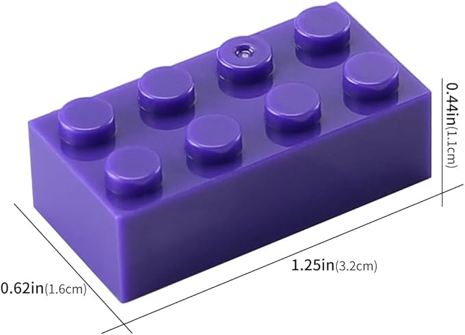 Feleph 100pcs 2x4 Bricks Dark Purple Pieces Parts Classic Building kit Creative Play Set Basic Blocks Toy Accessories Compatible with 3001 Major Brands