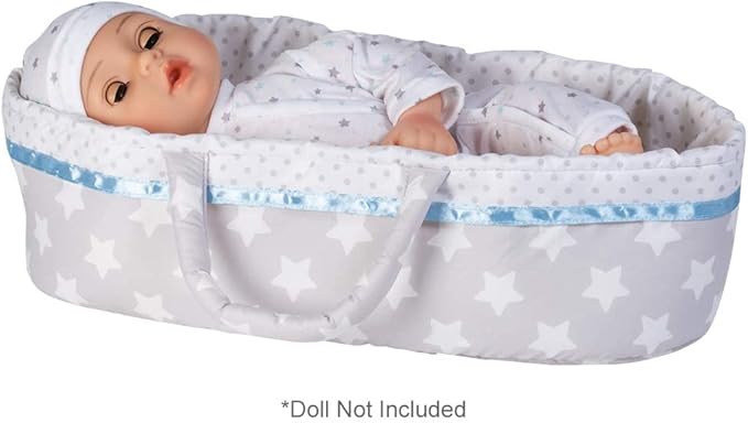 ADORA Adoption Babies Essentials Gift Set with Doll Clothes, Milk Bottle, Diaper, Bassinet, Bib and Micro-Fleece Blanke, Birthday Gift for Ages 3+ - Sweet Star