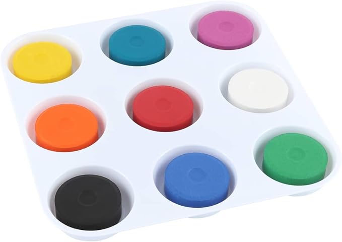 Tempera Paint Set for Kids - WASHABLE Children's Non-Toxic Tempera Paint Cakes with Palette Clean with Just Soap & Water