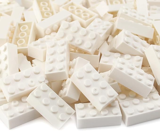 Feleph 320 Pieces 2x4 White Bricks Parts Classic Building Blocks Creative Play Set Toy Accessories Combine with 3001 Major Brick Brands (White)