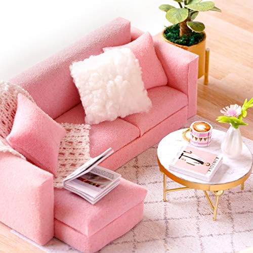 CUTEROOM DIY Miniature Dollhouse Kit with Furniture,Wooden Doll House with Music Movement & LED Lights,DIY House Kit Christmas Birthday Gifts -Dream Angel