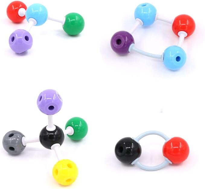 Swpeet 307 Pcs Molecular Model Kit for Organic and Inorganic Chemistry - Chemistry Molecular Model Student and Teacher Set - 126 Atoms & 30 Orbitals & 150 Links & 1 Short Link Remover Tool
