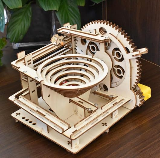 3D Puzzle Marble Run for Adults Wooden Engineering Puzzle Kit Wood Mechanical Puzzles DIY Mode Kits for Age 14+ Years Old