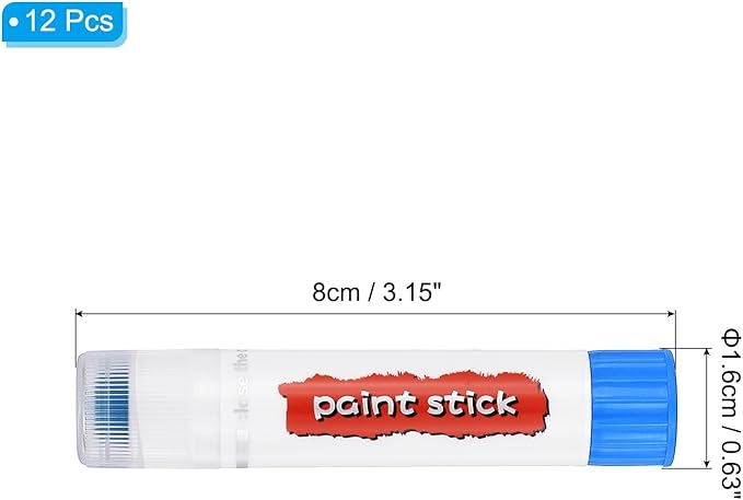 PATIKIL Tempera Paint Sticks, 12 Pcs Solid Tempera Paints Sticks Washable Bulk Markers Pen Quick Drying for Artists Beginners Art Supplies, Navy Blue