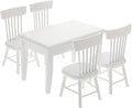 Homoyoyo 5 PCS 1/12 Wooden Dollhouse Furniture of Table Chair, Mini House Miniature Dining Table Chair, Miniature Furniture Set Dollhouse Accessories(White)